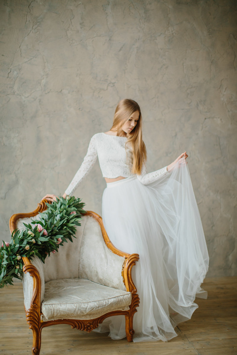 Bridal Separates Wedding Dresses for Every Style of Bride on Etsy Dream and Dress Lace Two Piece WEdding Dress - 35 chiếc váy cưới riêng biệt cho mọi phong cách của cô dâu