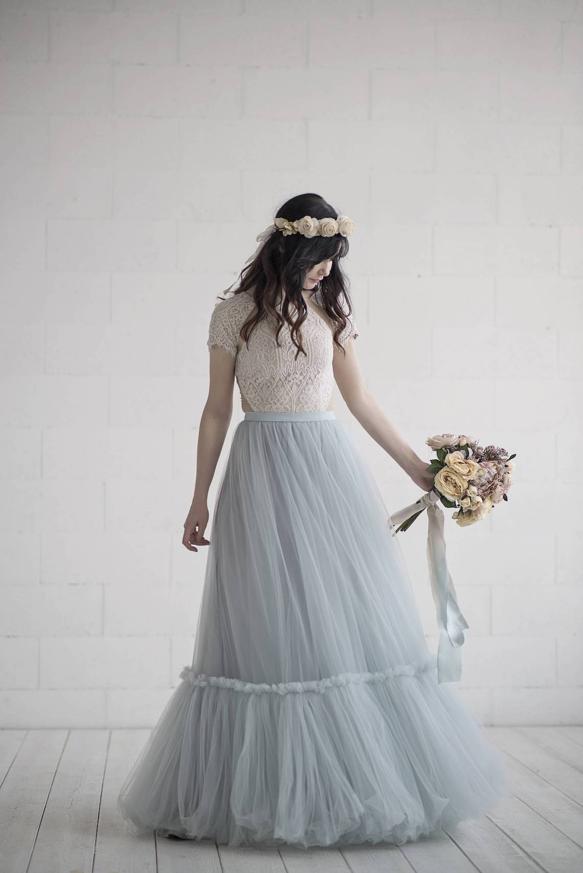 Bridal Separates Wedding Dresses for Every Style of Bride on Etsy Wardrobe by Dulcinea Blue Tulle Two Piece Wedding Dress - 35 chiếc váy cưới riêng biệt cho mọi phong cách của cô dâu
