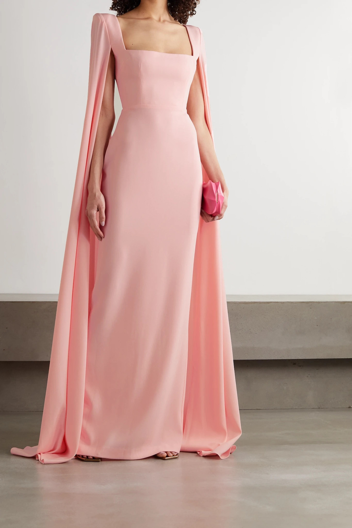 Alex Perry Pink Cape Wedding Dress Best Pink Wedding Dresses for 2021 2022 Brides Bridal Musings - 30 chiếc áo dài cưới màu hồng dành cho cô dâu yêu thích sắc màu