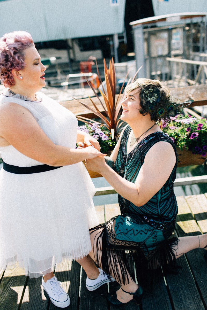 1627913418 372 transgender wedding in Iowa on offbeat bride 4 - Một kỳ quặc thời gian du lịch chuyển giới đồng tính nữ đám cưới