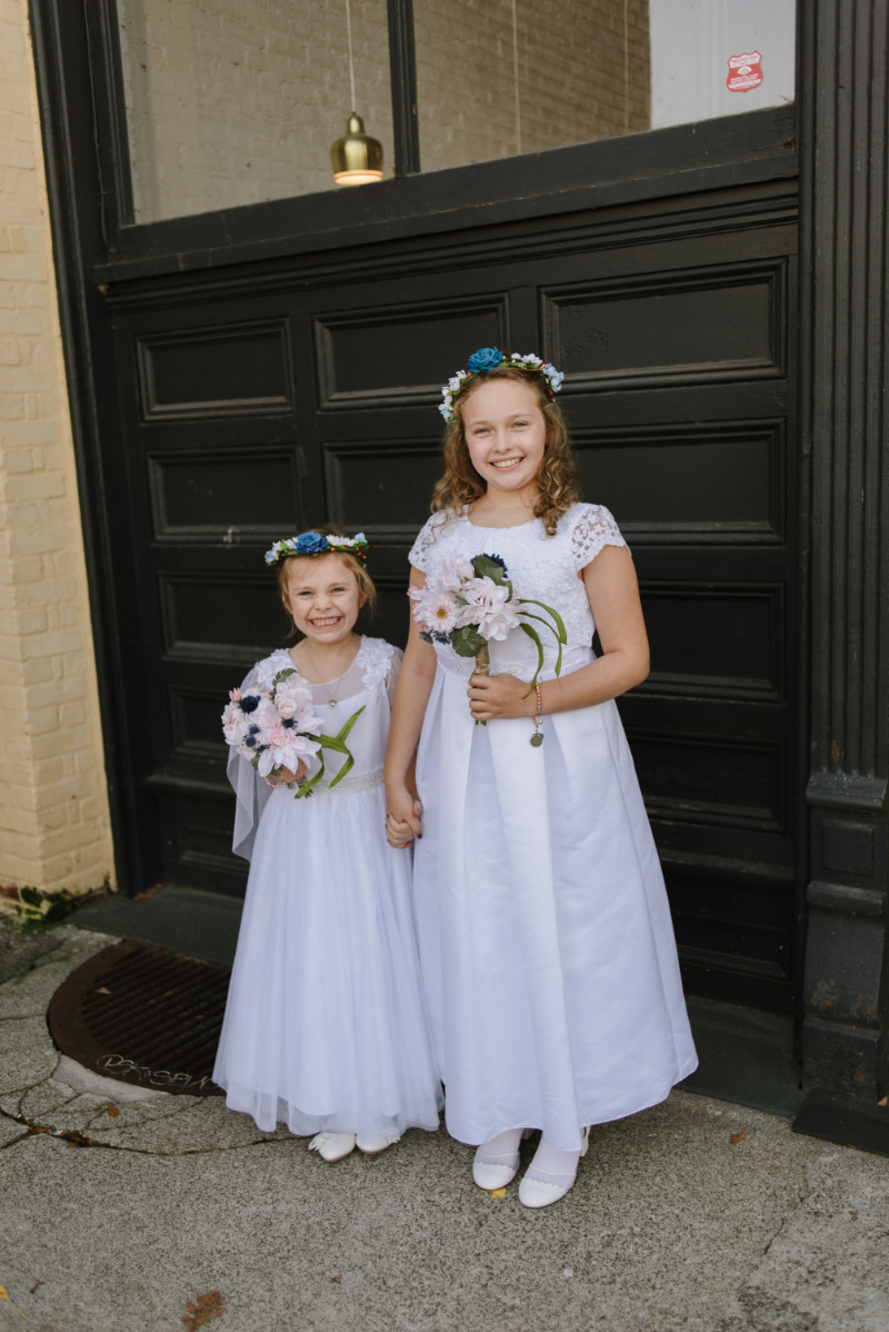 blended family non denominational wedding on offbeat bride 33 - This blended family non-denominational wedding was COVID-safe and broadcast via ZOOM