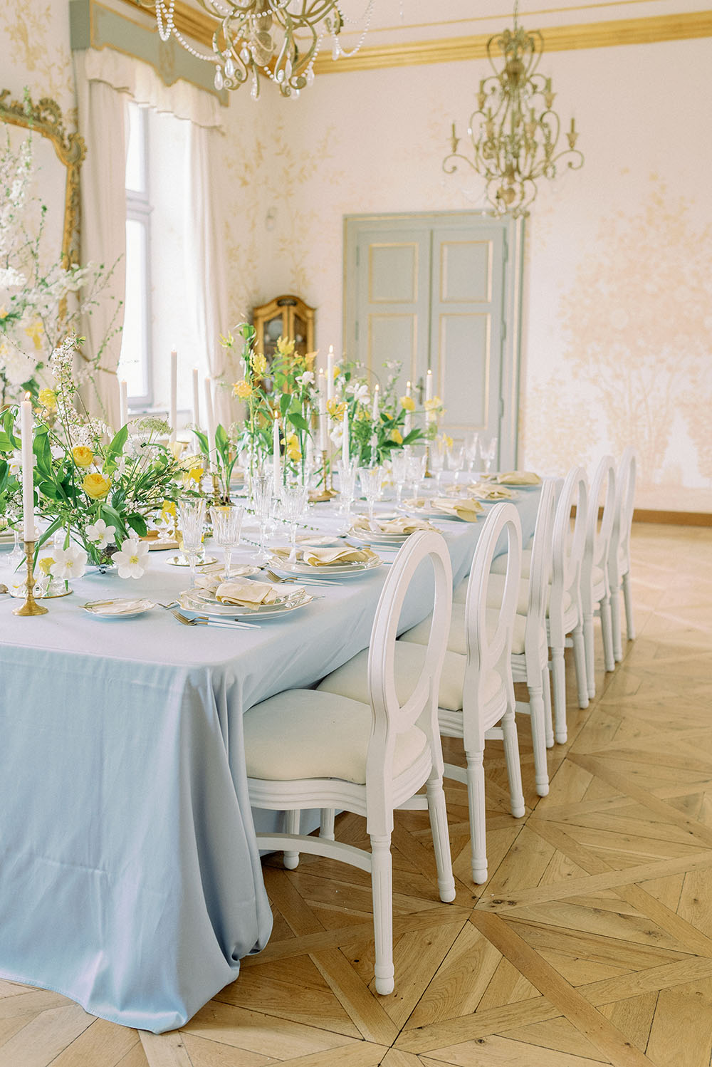Yellow Daffodil Wedding Inspiration Prague Chateau