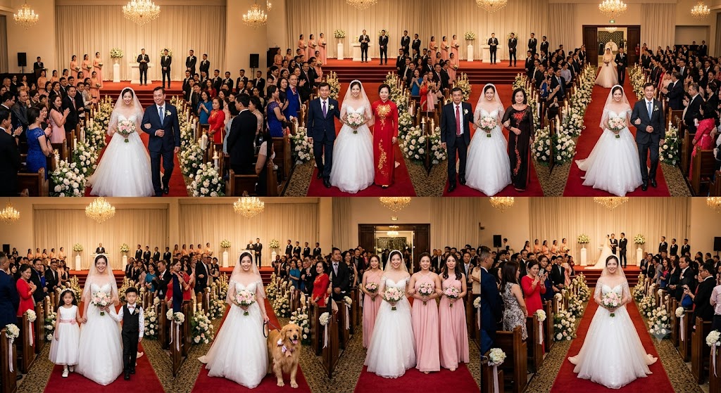ai dắt cô dâu vào lễ đường