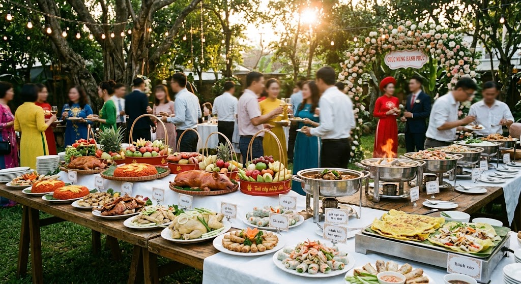 menu tiệc cưới ngoài trời