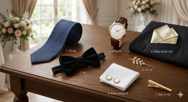 phụ kiện chú rể ngày cưới