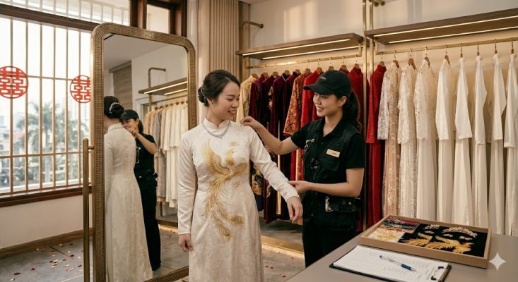 cách chọn áo dài cưới đẹp cho lễ gia tiên