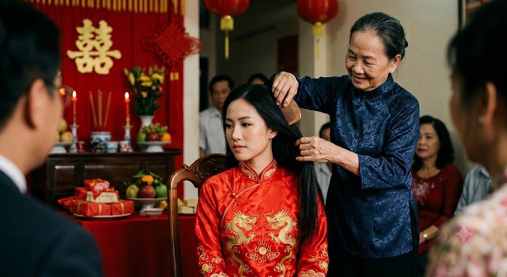 Tục Chải Đầu Chúc Phúc