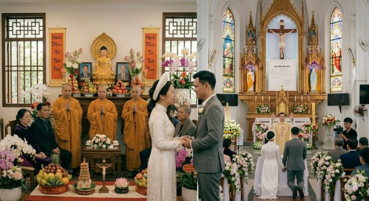 nghi thức cưới đạo Phật và đạo Chúa