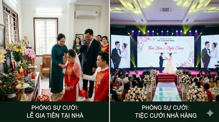 chụp phóng sự cưới lễ gia tiên hay nhà hàng