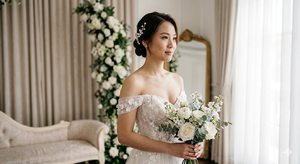 kiểu tóc cô dâu đẹp