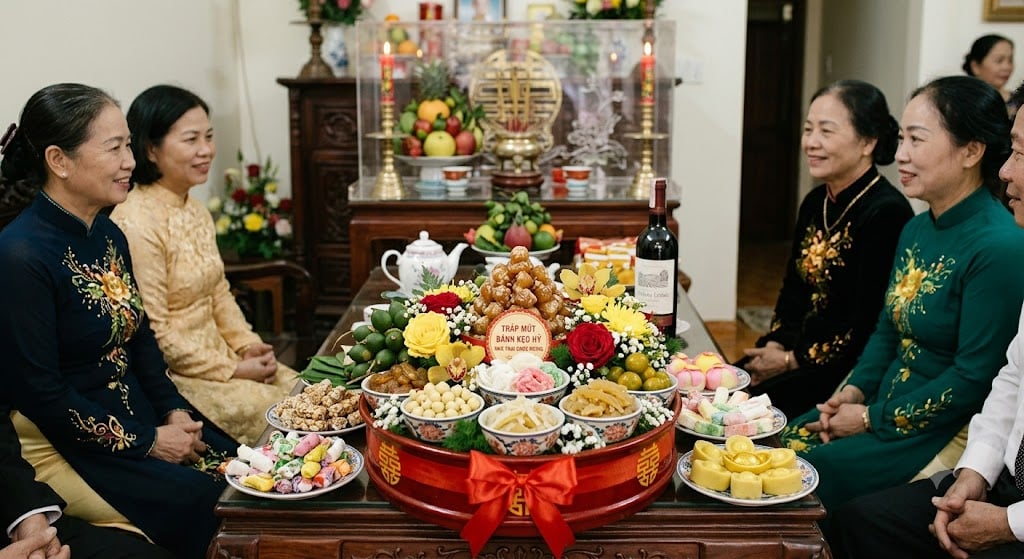tráp mứt bánh kẹo