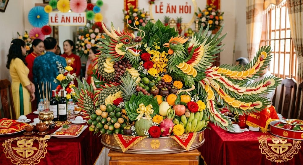 tráp hoa quả rồng phượng